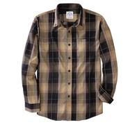 Dubinik® Camisas Hombre Manga Larga Camisa Cuadros Hombre Elegantes Bolsillos Casual Retro Camisa Hombre Manga Larga Marrón Caqui 052 3XL