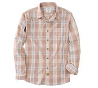 Dubinik® Camisas Hombre Manga Larga Camisa Cuadros Hombre Elegantes Bolsillos Casual Retro Camisa Hombre Manga Larga Caqui 052 L