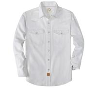 Dubinik® Camisas para Hombre Camisa Vaquera Manga Larga Algodón Botones A Presión Western Casual para Trabajo Blanco XL