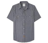Dubinik® Fibra De Bambú Camisas Manga Corta Hombre Boton Presion Vintage Western Ligera Verano Camisa Manga Corta Hombre Azul Marrón Negra L