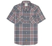 Dubinik® Fibra De Bambú Camisas Manga Corta Hombre Boton Presion Vintage Western Ligera Verano Camisa Manga Corta Hombre Gris Rojo XL