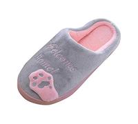 DuBiytlk Caminar Sandalias Tacon Mujer Verano Sandalias Non Slip Cat Cartoon Piso Dormitorio cálido Mujeres en Interiores Zapatos de Invierno Slippers Invierno Mujer Ancho Especial (Grey, 40-41)