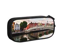 Dublin Irlanda Ha Penny Bridge River - Estuche grande para lápices con 2 compartimentos, estuche organizador para niñas y niños, color, 5.0cm*10.5cm*20.5cm, Estuche para lápices