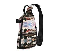 Dublin Irlanda Ha Penny Bridge River - Mochila cruzada con estampado de río para hombres y mujeres, para caminar al aire libre y viajes, Negro -, Talla única