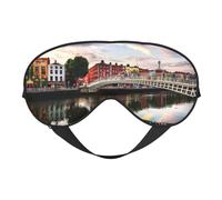 Dublín Irlanda Ha Penny Bridge River Print Antifaz para dormir Máscara de ojos con los ojos vendados, sombra de ojos para dormir por la noche, viajes, aviones