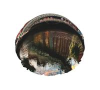 Dublin Irlanda Ha Penny Bridge River Print - Gorro de ducha esencial para mujer, grande, lavable, banda elástica para el cabello, gorro de ducha