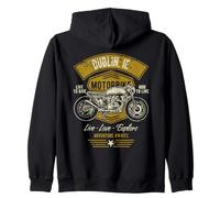 Dublín, Irlanda, retro, diseño de motocicleta Sudadera con Capucha