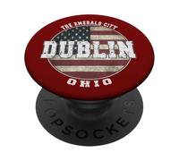 Dublín Ohio, Bandera Americana Vintage PopSockets PopGrip Adhesivo