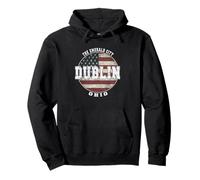 Dublín Ohio, Bandera Americana Vintage Sudadera con Capucha