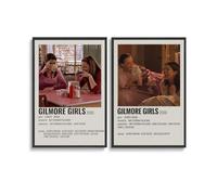 Duboueu 2 PCS Póster de Gilmore Girls Comedia Serie de TV Portada Vintage para Habitación, Estética Lienzo Arte de Pared, Póster de Decoración para Dormitorio 30x45cm(12x18pulg)