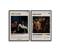 Duboueu 2 piezas Fight Poster Club Classic Movie Film Cover Poster Horizontal Vintage Arte de Pared Dormitorio, Decoración de Salón, 12 x 18 pulgadas (30 x 45 cm), Lienzo