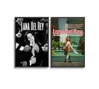 Duboueu 2 Pz Póster Lana Del Rey Música Vintage Retro Cubierta Póster Para Habitación, Estética Lienzo Arte de Pared, Decoración Póster Dormitorio 30x45cm(12x18pulg)