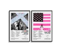 Duboueu 2 unidades Lil Poster Uzi Vert Rapper Álbum de Música Retro Cover Firmado Póster para Habitaciones, Arte Estético de Pared de Lienzo Decoración de Dormitorio Póster 30 x 45 cm (30 x 45 cm)