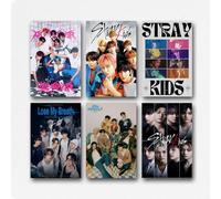 Duboueu A Set of 6 Stray Kids Kpop Music Group Vintage Cover Poster Para Habitaciones, Lienzo Estético Arte de Pared Póster Decoración de Dormitorio 08 x 12 Pulgadas (20 x 30 cm)