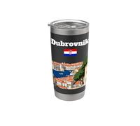 Dubrovnik souvenir histórica ciudad amante bandera croata Vaso térmico de acero inoxidable de doble pared