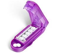 DUBSTAR Cortador de píldoras múltiples para pastillas pequeñas, cortador divisor de píldoras ajustable con alineación precisa de píldoras, hoja de corte de acero inoxidable y protector de hoja para