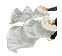 DUBTEDHOU Abanico de bambú para Danza del Vientre, Abanico de Seda for Danza del Vientre, 180 cm, Coloreado, 2 Piezas, Puesta en Escena(Right Hand)