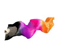 DUBTEDHOU Abanico de bambú para Danza del Vientre, Abanicos de Danza del Vientre de Seda for niños y Mujeres, Multicolor (120-240) x 90 cm, 1 par(Color 16,1 Pair 150x90cm)