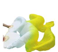 DUBTEDHOU Abanico de bambú para Danza del Vientre, Abanicos de Velo for Danza del Vientre, Costillas de bambú de Seda, teñidos a Mano, Multicolor, Varios tamaños(18b,2XL 280x90Real Silk)