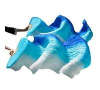 DUBTEDHOU Abanico de bambú para Danza del Vientre, Abanicos de Velo for Danza del Vientre, Costillas de bambú de Seda, teñidos a Mano, Multicolor, Varios tamaños(8a,L 180x90cmReal Silk)