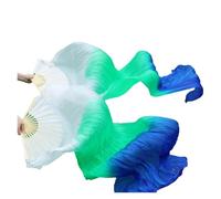 DUBTEDHOU Abanico de bambú para Danza del Vientre, Abanicos for Danza del Vientre Multicolor S a 3XL 2 Piezas Seda Real(Color 20,2XL-250x90Real Silk)