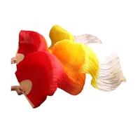 DUBTEDHOU Abanico de bambú para Danza del Vientre, Abanicos for Danza del Vientre Multicolor Varios tamaños 2 Piezas(Color 23,L-180x90cm)