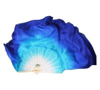 DUBTEDHOU Abanico de bambú para Danza del Vientre, Bamboo Silk Belly Dance Fan Veils Gradient Sequin Folding 2 Pcs Multicolor Multiple Sizes(36cm 30cm)