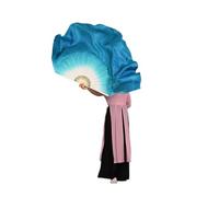 DUBTEDHOU Abanico de bambú para Danza del Vientre, Velo de Abanico for Danza del Vientre de Seda, Doble Cara, Dos Capas, 2 Piezas, Multicolor, Varios tamaños(Color 9,31cm-10cm)