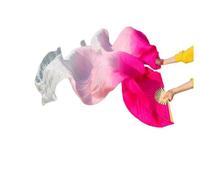 DUBTEDHOU Abanico de bambú para Danza del Vientre, Velos de Seda for Danza del Vientre, 2 Piezas, Multicolor, Varios tamaños(Color 2,120x90cm Real Silk)