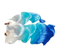 DUBTEDHOU Abanico de bambú para Danza del Vientre, Velos de Seda for Danza del Vientre, 2 Piezas, Multicolor, Varios tamaños(Color 11,120x90cm Real Silk)