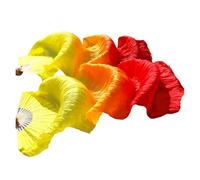 DUBTEDHOU Abanico de bambú para Danza del Vientre, Velos de Seda for Danza del Vientre, 2 Piezas, Multicolor, Varios tamaños(Color 3,230x90cm Real Silk)