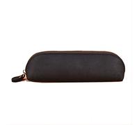 DUBTEDHOU Caja de Cuero, Leather Pen and Pencil Case with Zipper Multicolor 22x6.5x4.5cm(Noir)