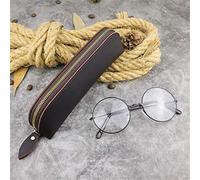 DUBTEDHOU Caja de Cuero, Leather Pencil Case with Zipper For Men Women Multicolor 18x5x4.5cm(Dark Coffee)