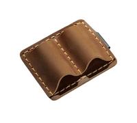 DUBTEDHOU Caja de Cuero, Retro Leather Pen Loop Holder with Metal Clip For Stationery Multicolor 7.4x6.1cm(Brown)