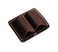 DUBTEDHOU Caja de Cuero, Retro Leather Pen Loop Holder with Metal Clip For Stationery Multicolor 7.4x6.1cm(Coffee)