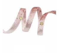 DUBTEDHOU Cinta de Terciopelo Vintage, Cinta de Terciopelo Vintage de Doble Cara con Estrellas Doradas Multicolor, 1-5 cm de Ancho, 2 Yardas, for Manualidades.(Pink 1cm)
