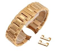 DUBTEDHOU Correas de acero inoxidable de cierre rápido Correas de reloj Codo curvo + Cabeza plana Doble propósito 12 13 14 15 16 17 18 19 20 21 22 23 24 mm Correa de reloj de metal(Gold,22mm)