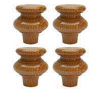 DUBTEDHOU Patas para Muebles de Madera, Patas de Muebles con Forma de Calabaza de Madera de Haya, pies de Repuesto, Multicolor, Varios tamaños, Paquete de 4(Wood Color,6 x 5.5 cm)