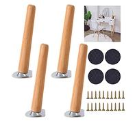 DUBTEDHOU Patas para Muebles de Madera, Patas De Muebles De Madera 4 Piezas con Placas De Montaje Tornillos Arandelas 5-70cm(25cm/9.8in)
