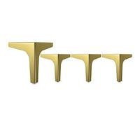 DUBTEDHOU Patas Triangulares de Metal para Muebles, 4 Piezas Patas Triangulares for Muebles de Metal con Almohadillas Goma Multicolor 10-17 cm(Gold,17cm/7in)