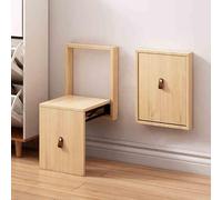 DUBTEDHOU Taburete Invisible para cambiarse los Zapatos, Wall Mounted Folding Shoe Changing Stool Steel Frame Solid Wood Multicolor(Wood Color 1)