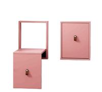 DUBTEDHOU Taburete Invisible para cambiarse los Zapatos, Wall Mounted Folding Shoe Changing Stool Steel Frame Solid Wood Multicolor(Pink)