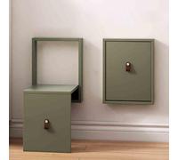 DUBTEDHOU Taburete Invisible para cambiarse los Zapatos, Wall Mounted Folding Shoe Changing Stool Steel Frame Solid Wood Multicolor(Green)