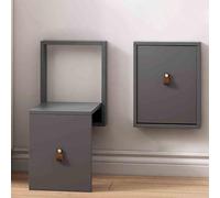 DUBTEDHOU Taburete Invisible para cambiarse los Zapatos, Wall Mounted Folding Shoe Changing Stool Steel Frame Solid Wood Multicolor(Dark Gray)