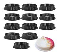 DUBUOZA 12 Stück Moldes Perforado Tartaletas Aros,Cortador de Moldes de Pastel de Círculo Perforado,Adecuado para hacer magdalenas, rosquillas y pasteles