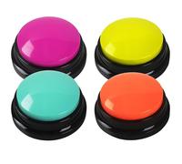 DUBUOZA 4 Piezas Botones Perros Comunicación Buzzers con Botones de Grabación Botón de Grabación de Voz para el Adiestramiento y la Interacción con Mascotas