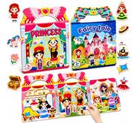 Dubydu Libro Pegatinas Reutilizables para Niños 2-6 Años, Sticker Book con Temas Princesas y Cuentos, Pegatinas Infantiles 3D Reutilizables, Juguetes Niña Viaje (Fairy Tale & Princess)
