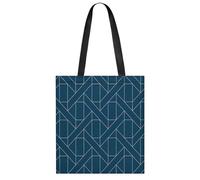 ducanll Bolsa de transporte reutilizable azul de 35 x 40 cm, bolsa de compras grande de poliéster Golden Rule Line para recados diarios y uso casual