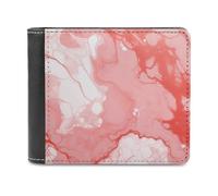 ducanll Cartera delgada para hombre, con bloqueo RFID, de cuero, regalos de cumpleaños para hombres, Patrón de ámbar Dali rosa, 11.7x9.5cm, Patrón de ámbar Dali rosa