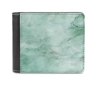 ducanll Cartera delgada para hombre, con bloqueo RFID, de cuero, regalos de cumpleaños para hombres, Patrón de mármol verde esmeralda, 11.7x9.5cm, Patrón de mármol verde esmeralda
